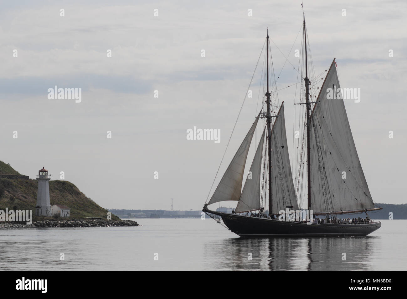 The Bluenose II sailing the Halifax Harbour, in Nova Scotia Stock Photo