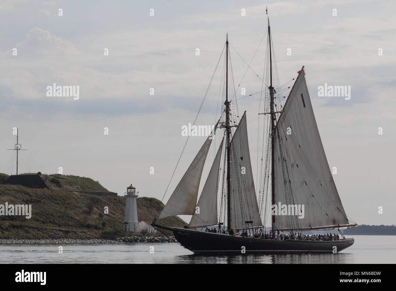 The Bluenose II sailing the Halifax Harbour, in Nova Scotia Stock Photo
