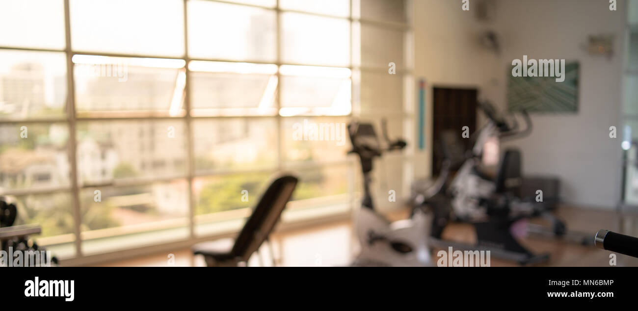 Blurred Of Fitness Gym Background For Banner Fitness Exercise