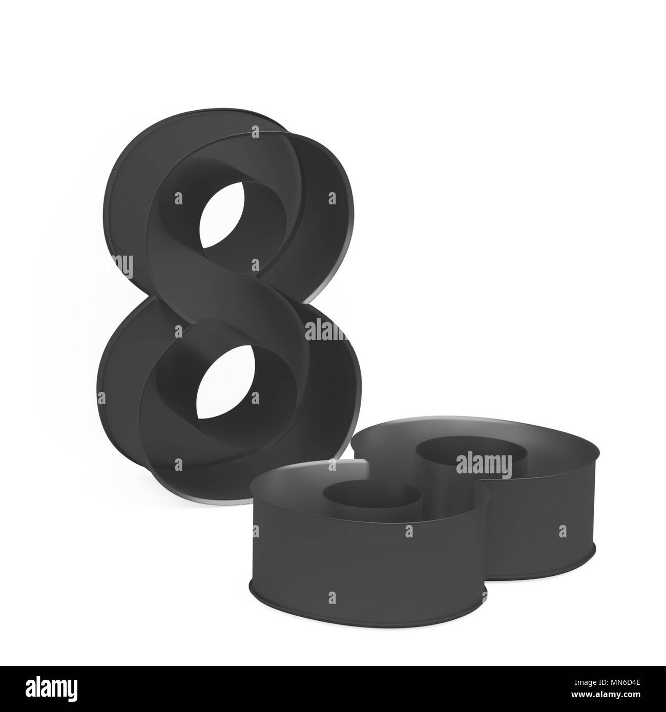Metal Baking Anodized Nonstick Or Ptfe Cake Pan Set Like Mathematical Digit 8 On White Background 3d Rendered Font Image Stock Photo Alamy