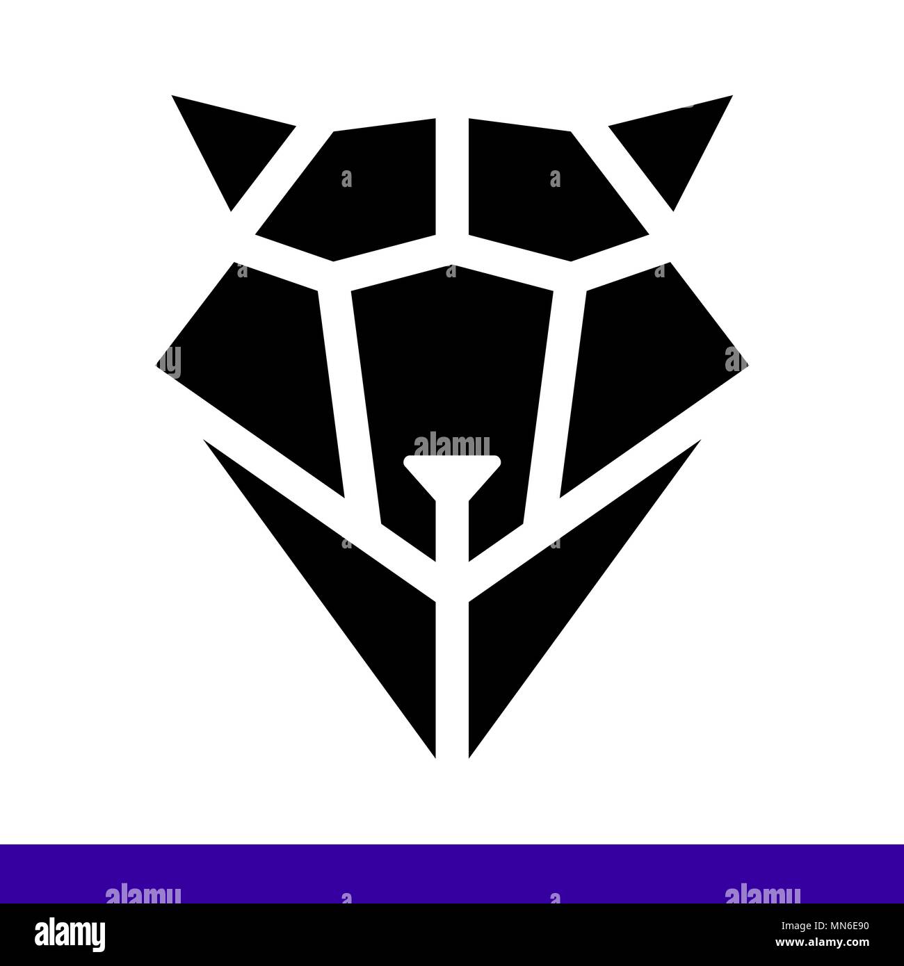 Wolf head geometric style. Polygonal triangular animal vector