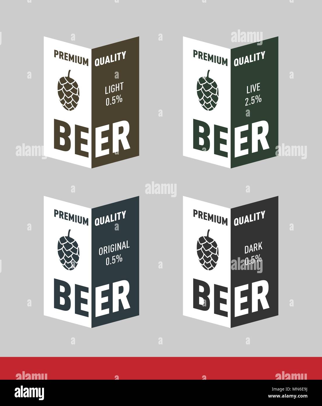 Beer Label with hop Design vector template set Stock Vector