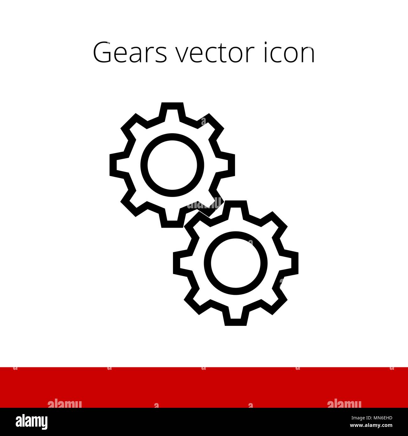 Gears line vector flat icon Stock Vector Image & Art - Alamy