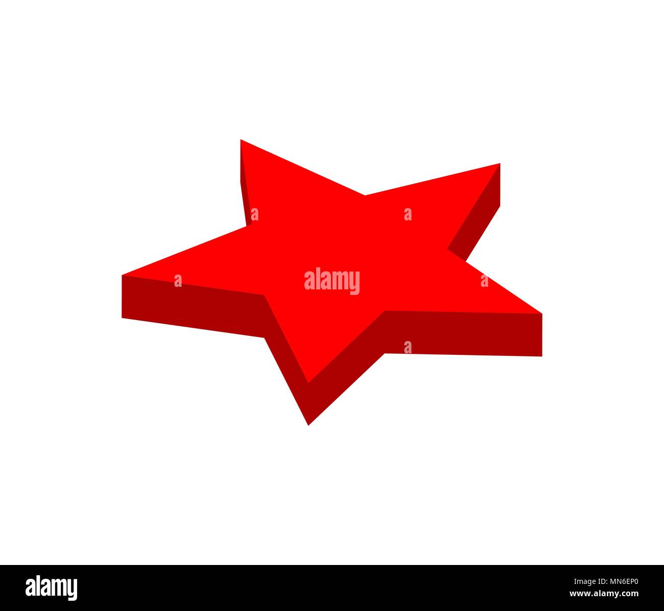 Red star isometric view from above vector on white background isolated ...
