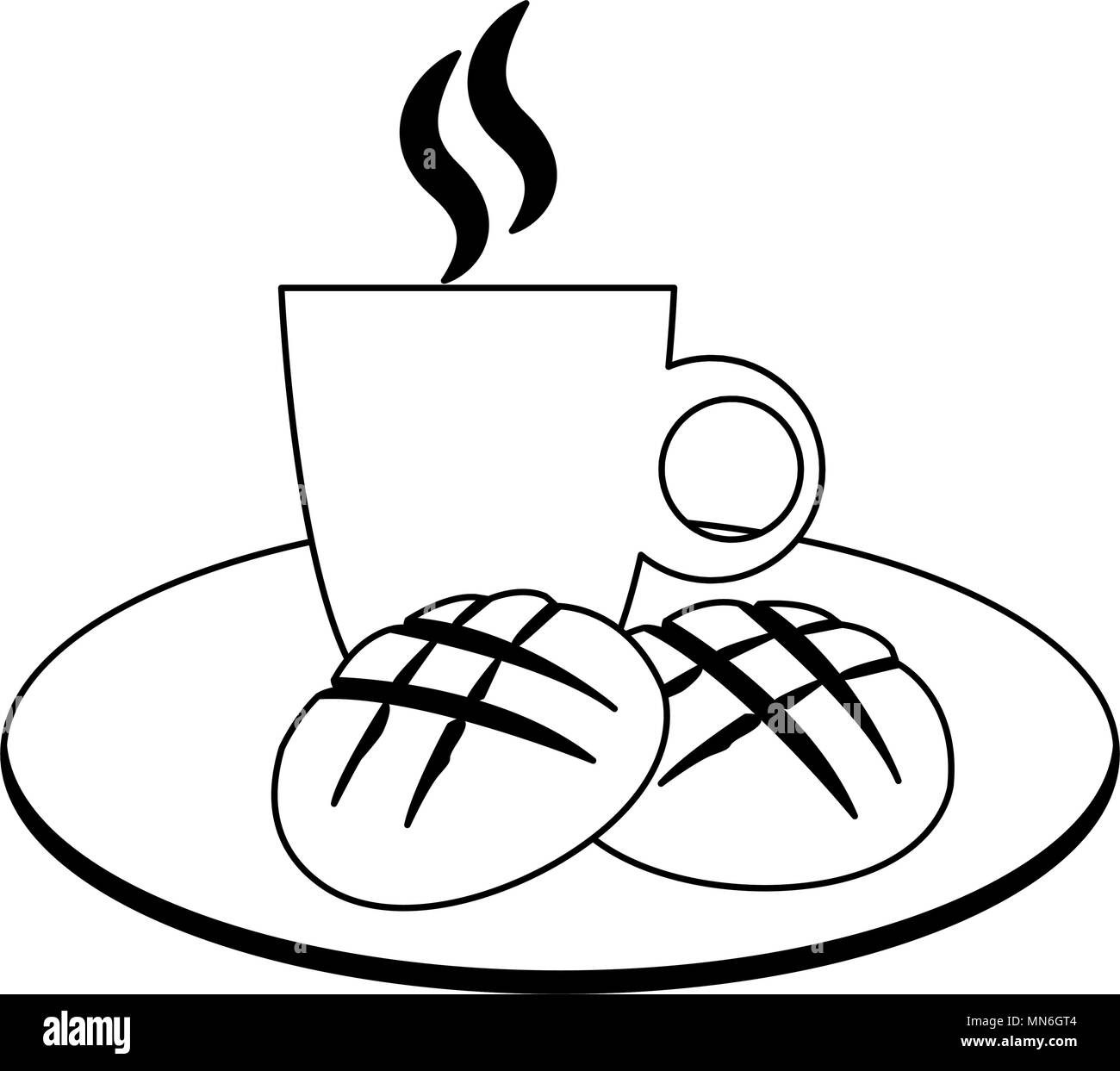 Petit Déjeuner Dessin Noir Et Blanc Colors of coffee Black and White Stock Photos & Images - Alamy