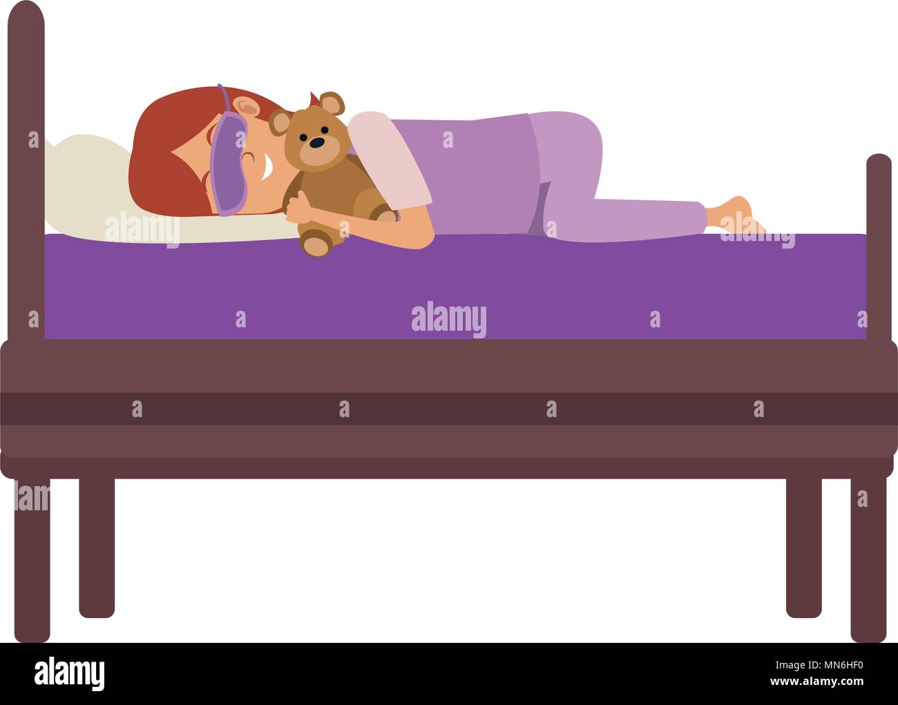 Woman sleeping in bed Stock Vector Image & Art - Alamy