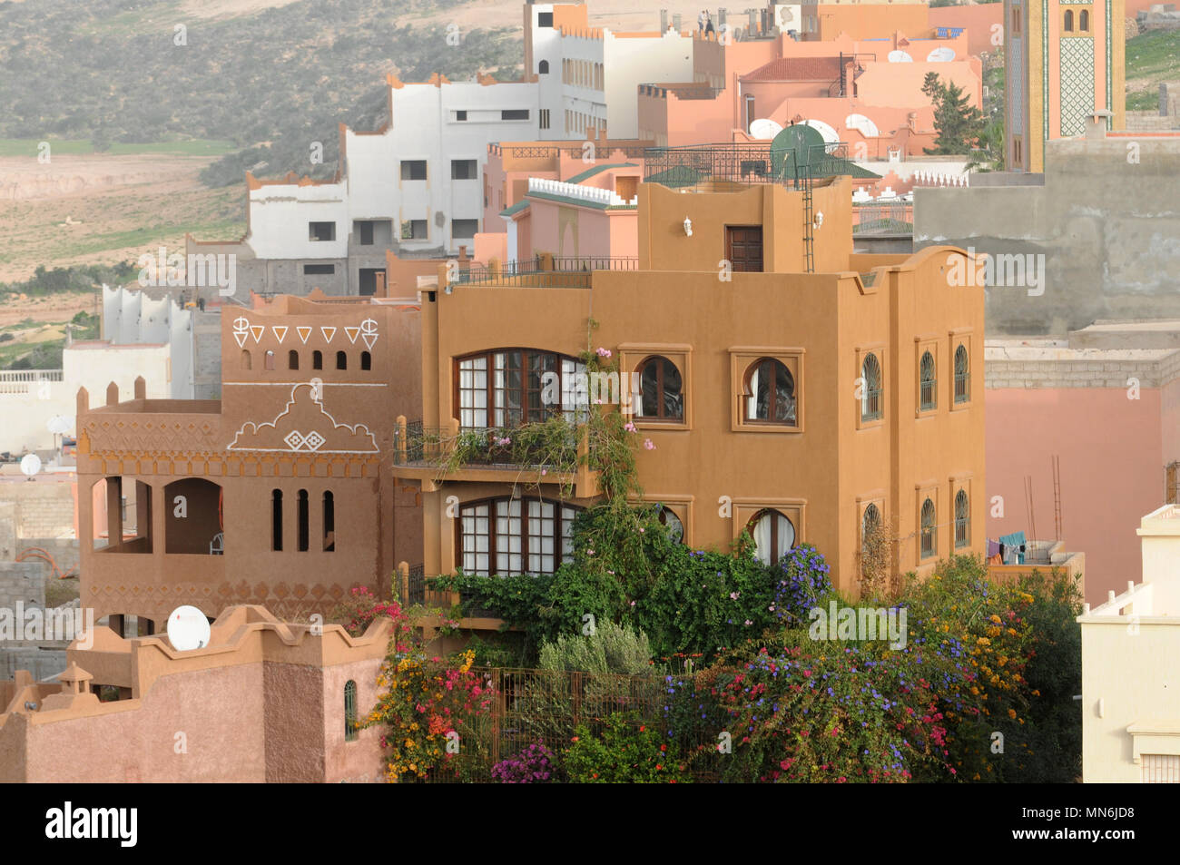 Moroccan homes houses in Tagazout Morocco Stock Photo Alamy