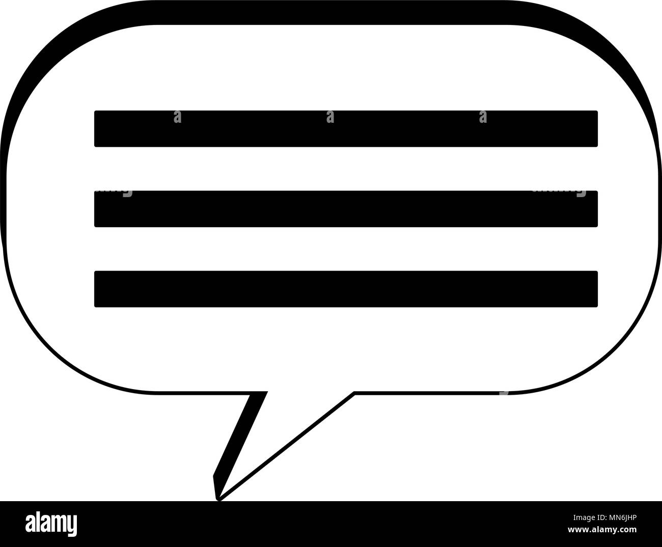 Chat bubble symbol in black and white colors Stock Vector Image & Art ...