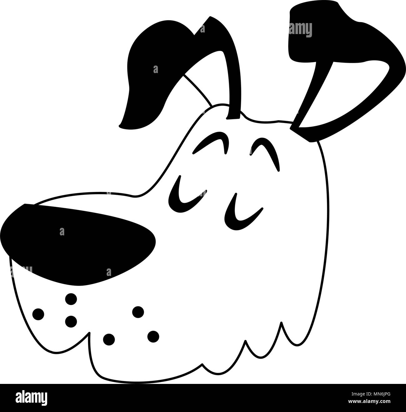 Cheerful cartoon dog in Black and White Stock Photos & Images - Alamy