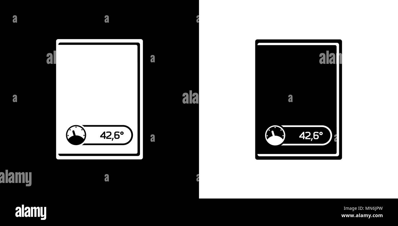 Heating boiler vector icon with temperature sensor Stock Vector