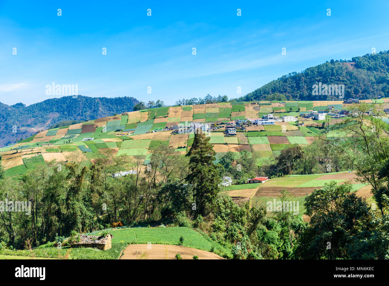 The highlands of Guatemala, close to the city of Quetzaltenango - Xela, Guatemala Stock Photo