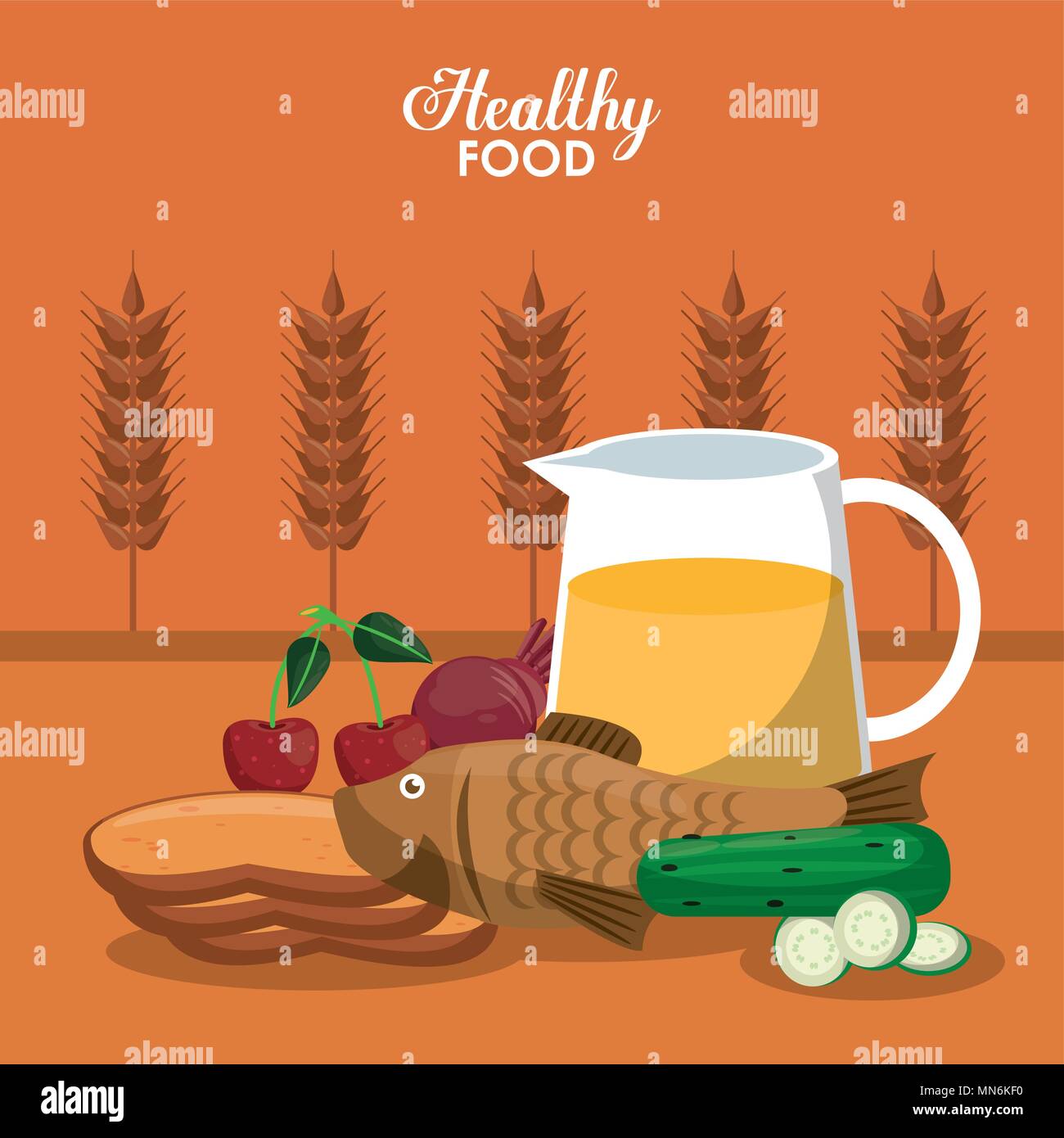 Healthy food concept Stock Vector Image & Art - Alamy