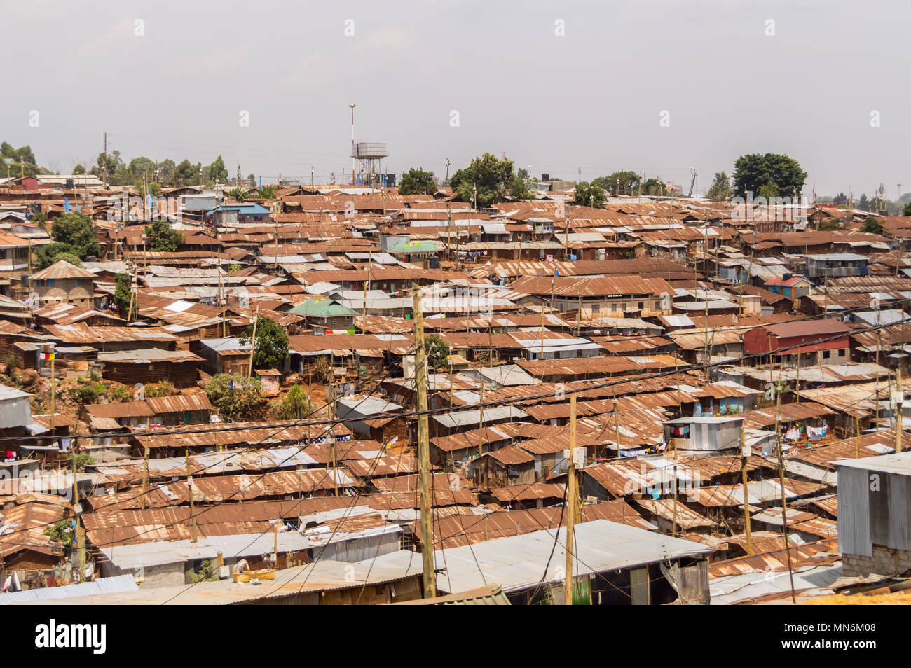 Nairobi,Kenya,Afrique-03/01/2018.View of the Nairobi slum in northwest Kenya in Africa Stock Photo
