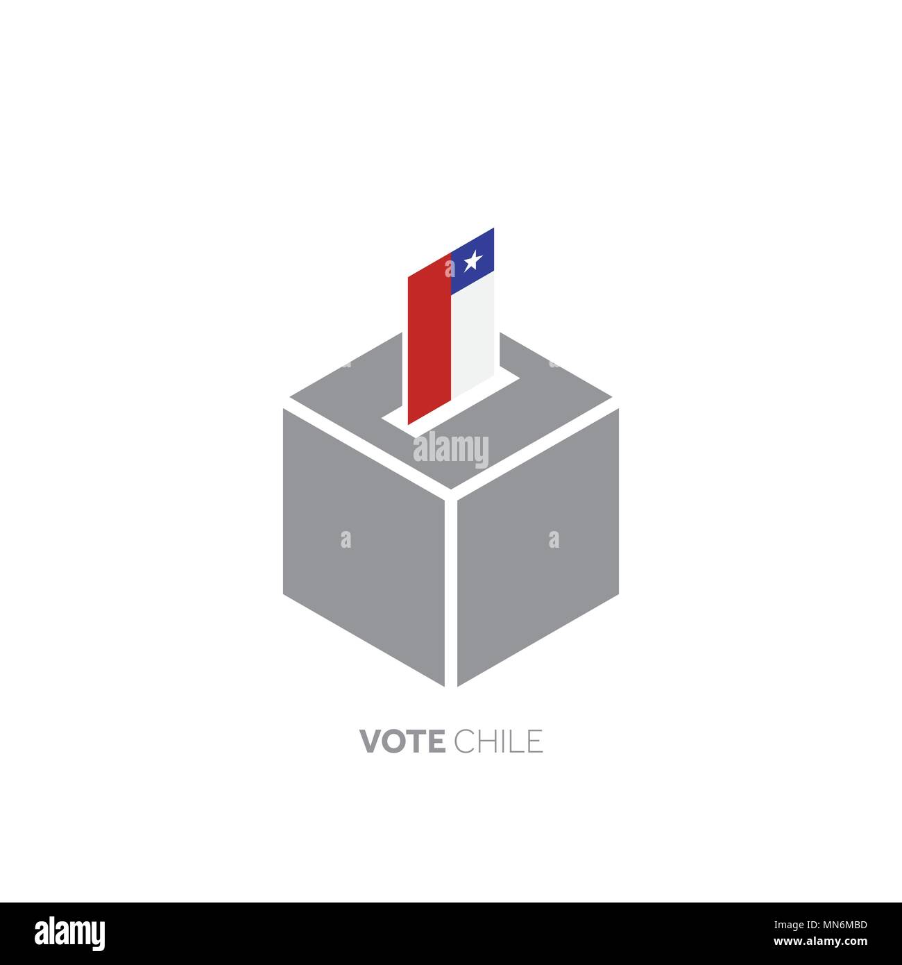 Chile voting concept. National flag and ballot box Stock Vector Image