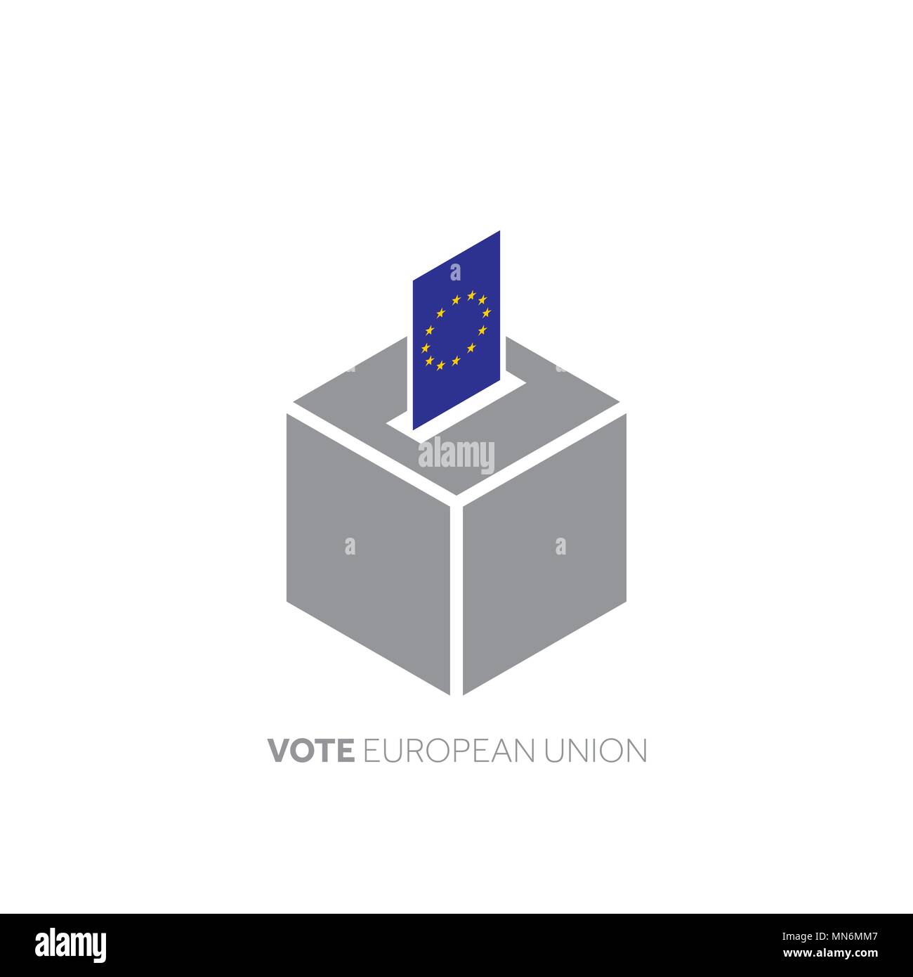 European Union voting concept. National flag and ballot box. Stock Vector