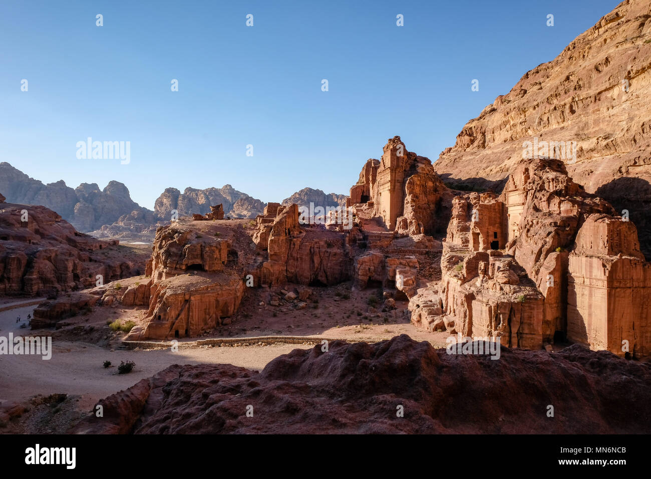 The Royal Tomb an d Aneisho at sunset in the ancient Nabatean city ...