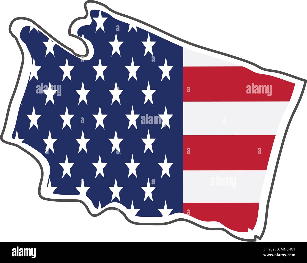 Isolated map of the state of Washington Stock Vector Image & Art - Alamy