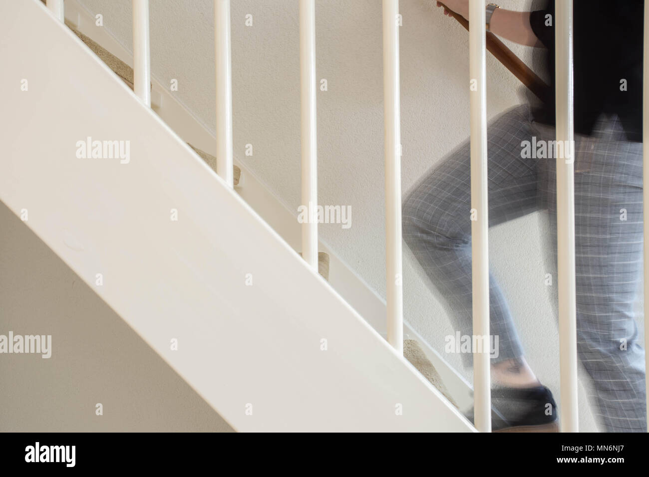 Girl running stairs house hi-res stock photography and images - Alamy