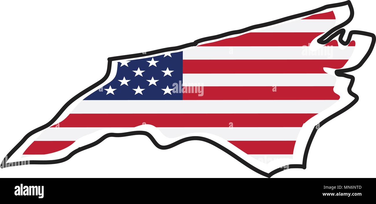 Isolated map of the state of North Carolina Stock Vector Image & Art ...