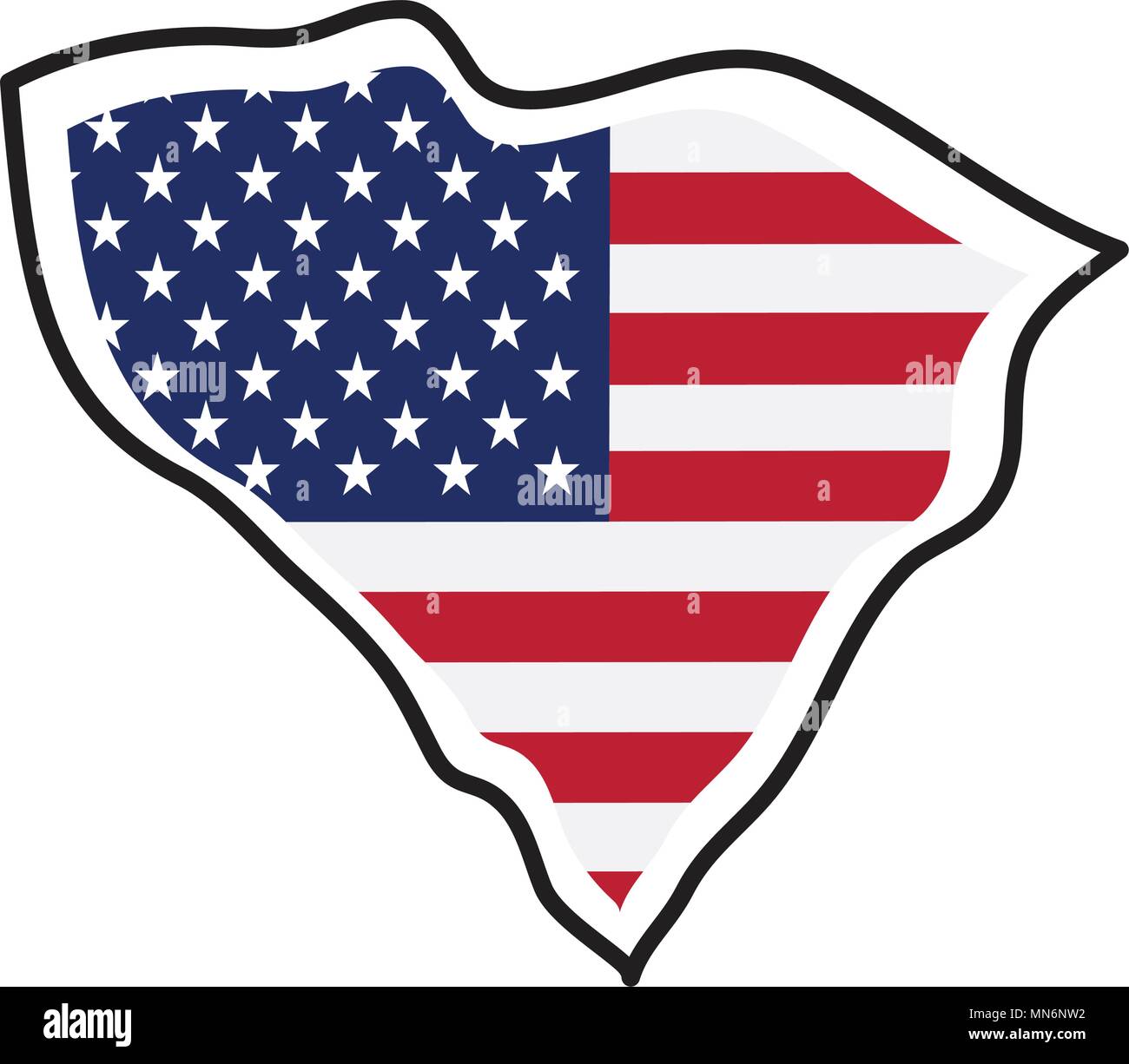Isolated map of the state of South Carolina Stock Vector Image & Art ...