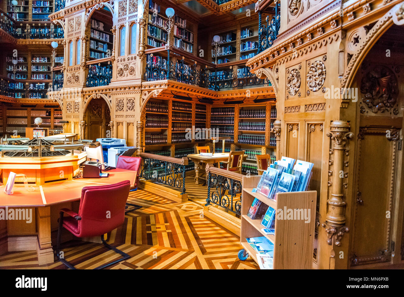 Interior of the Federal Parliament Building of Canada: National Library ...