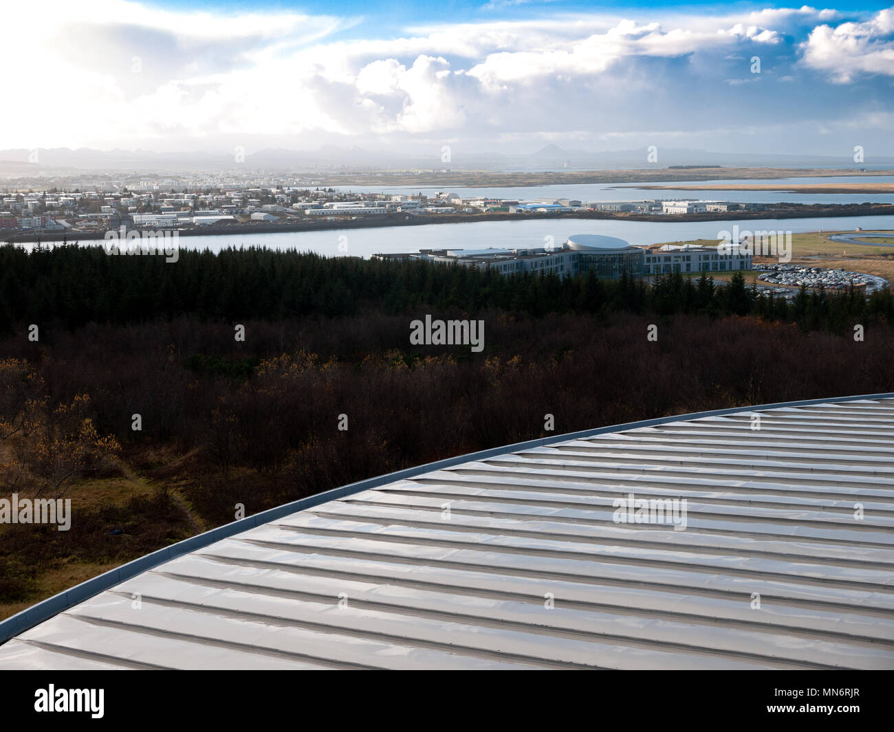 Perlan restaurant on water towers, Reykjavik, Iceland Stock Photo