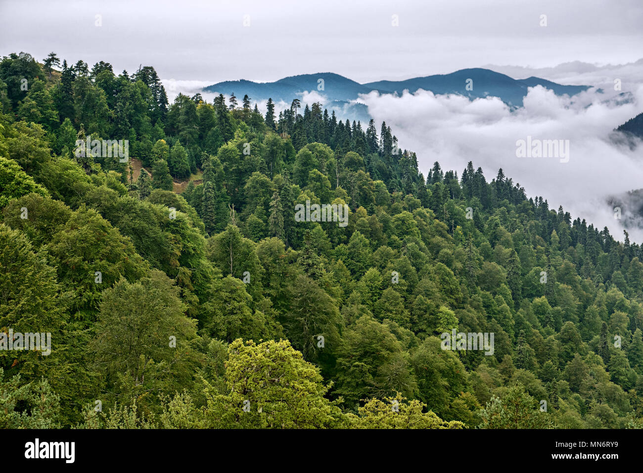 Mountain landscape with cloudy sky, Turkey Stock Photo