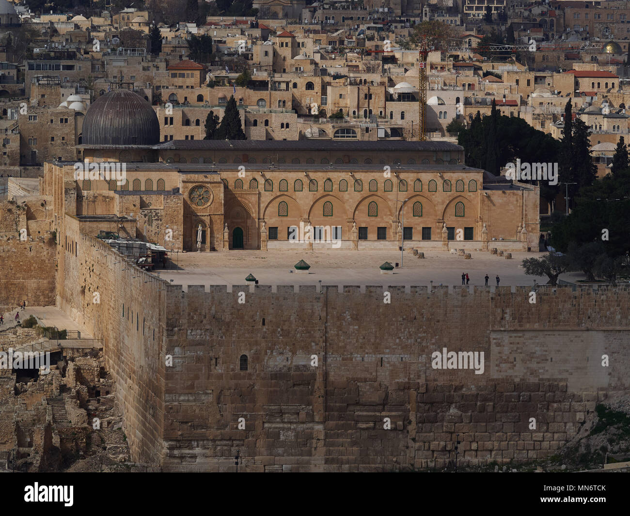 Dome of the mosque of El-Masjid el-Aqsa, located on the Temple Mount of Jerusalem, Israel. Stock Photo