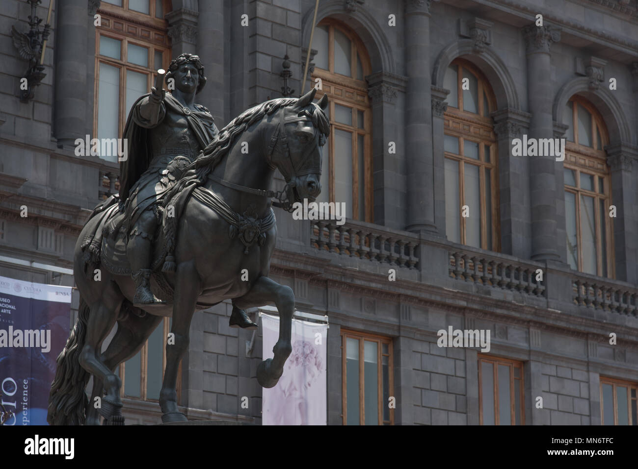 Equestrian statue of Charles IV of Spain at the Museo Nacional de Arte in Mexico City Stock Photo