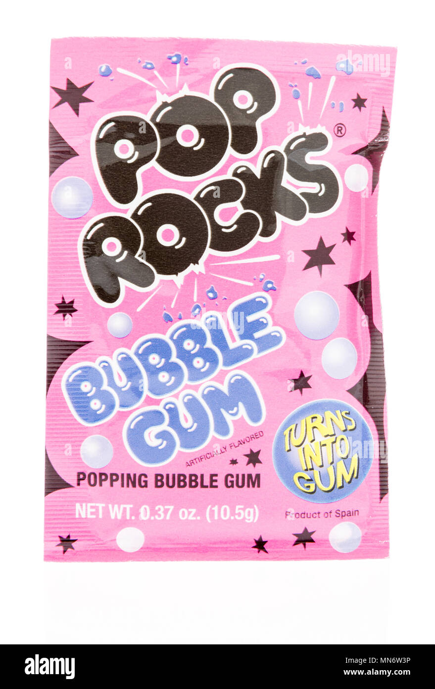 Winneconne, WI - 8 May 2018:  A package of Pop Rocks in bubble gum flavor on an isolated background Stock Photo