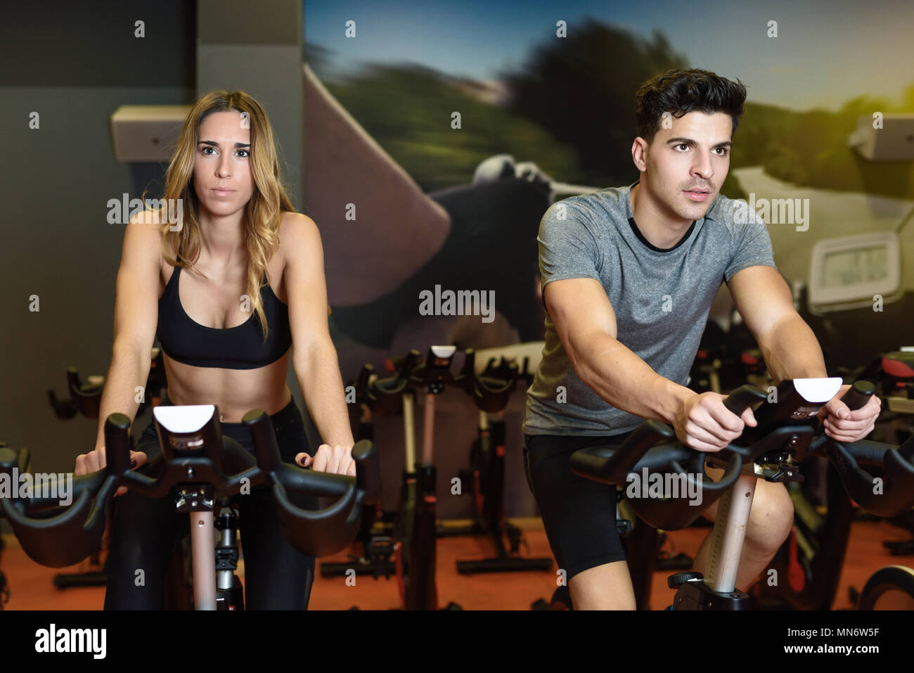 biking at the gym