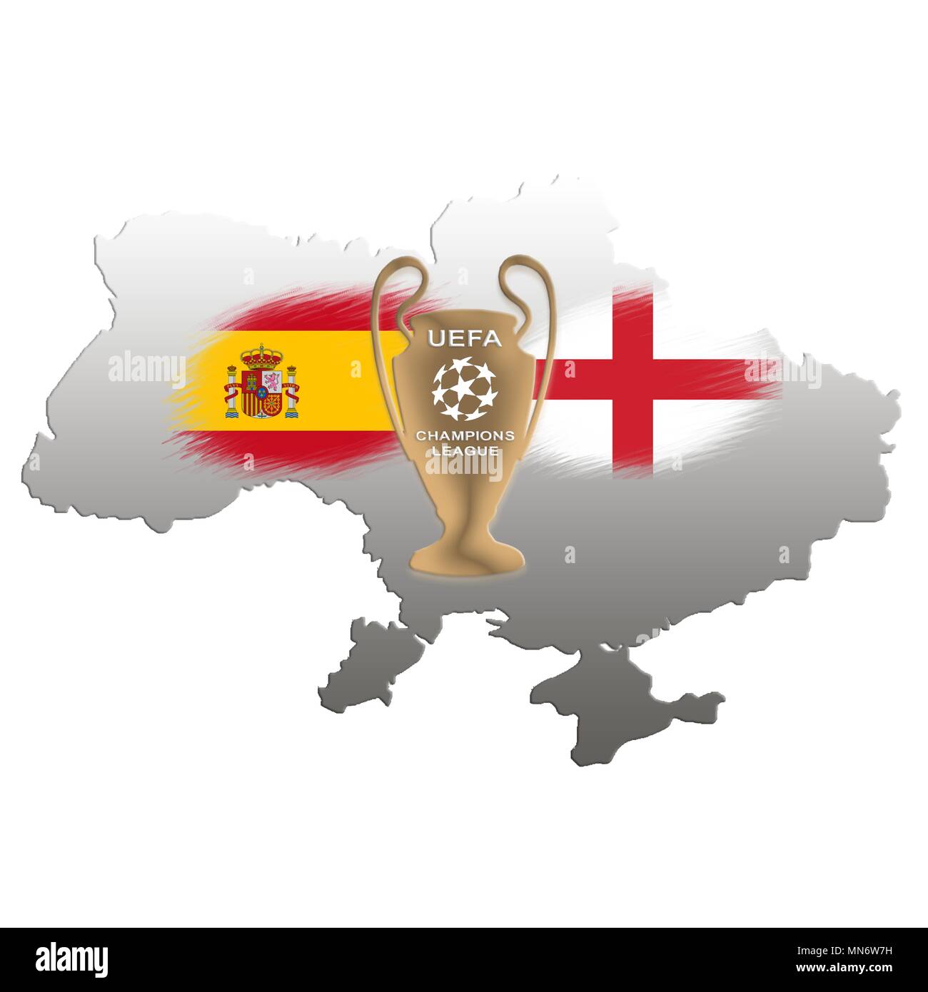 Football Cup Final match of the Champions League Kiev 2018 Ukraine, vector illustration Stock Vector