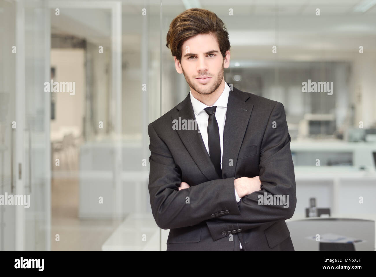 Portrait of a young businessman in an office Stock Photo
