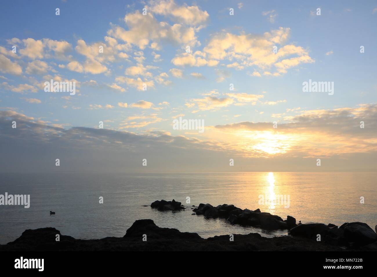 magic light at sunrise at the coast Stock Photo