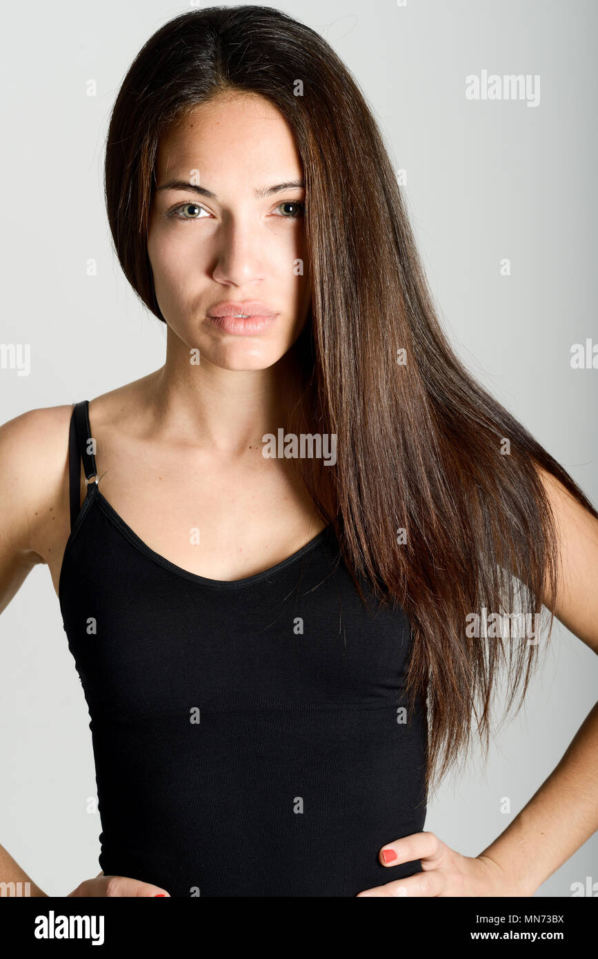 Beautiful Young Woman Without Make Up Beautiful Girl With Green
