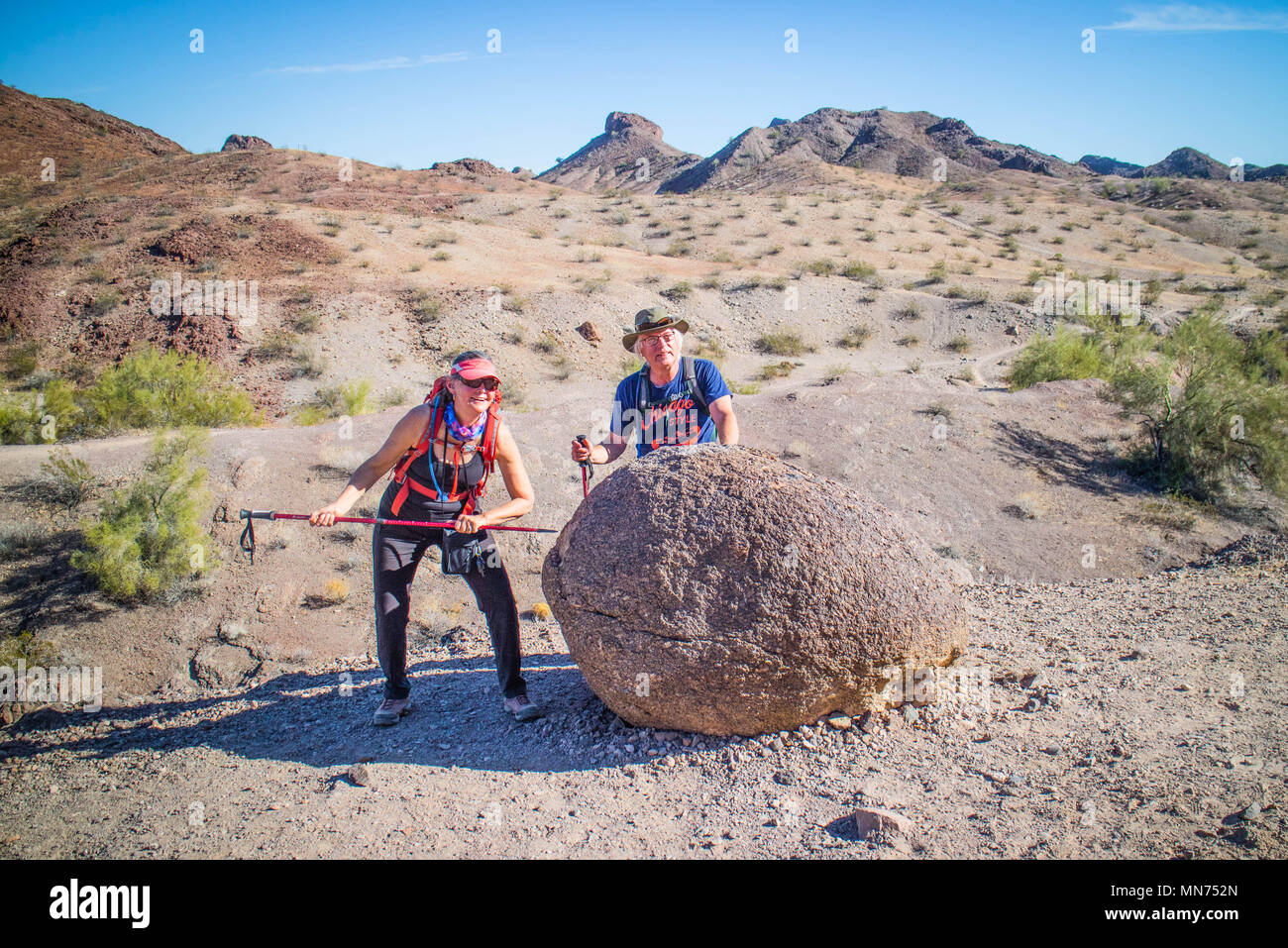 A wacky picture behind a big rock at Sara's Crack Trail Stock Photo - Alamy