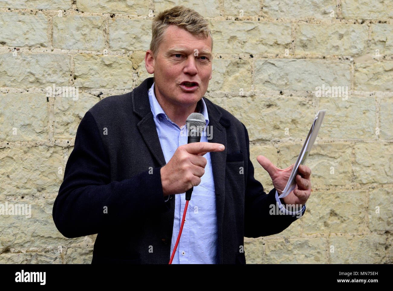BBC television & radio reporter & presenter Tom Heap (born 6 January 1966) best known for the BBCs Countryfile, speaking at the re-opening of... Stock Photo