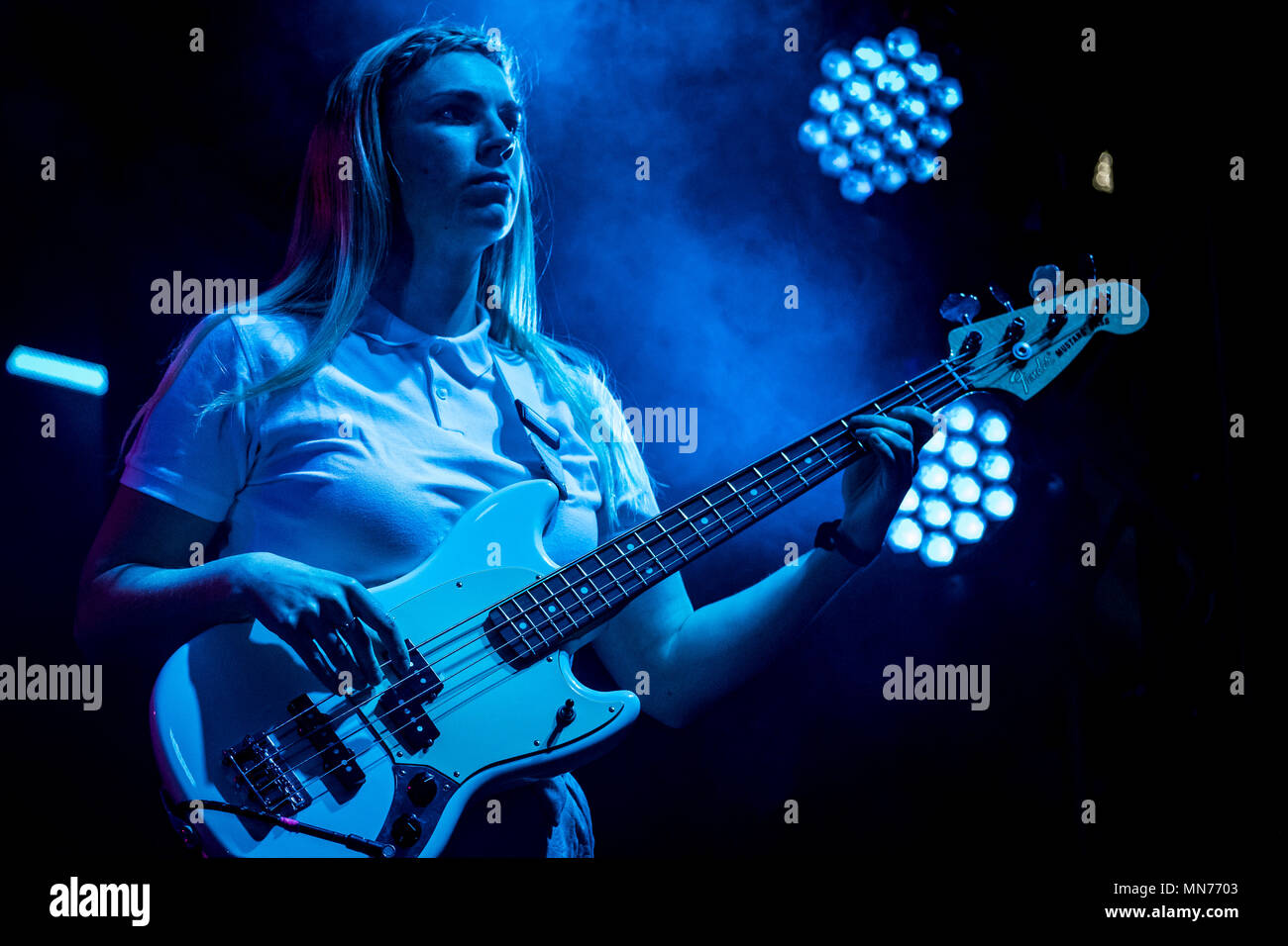 Denmark, Aarhus - May 13, 2018. The Danish rock trio Nelson Can ...