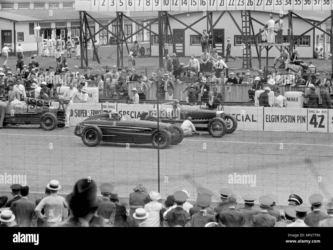 Automobile Race, Indianapolis, Indiana, USA, Arthur Rothstein for U.S. Resettlement Administration, May 1938 Stock Photo