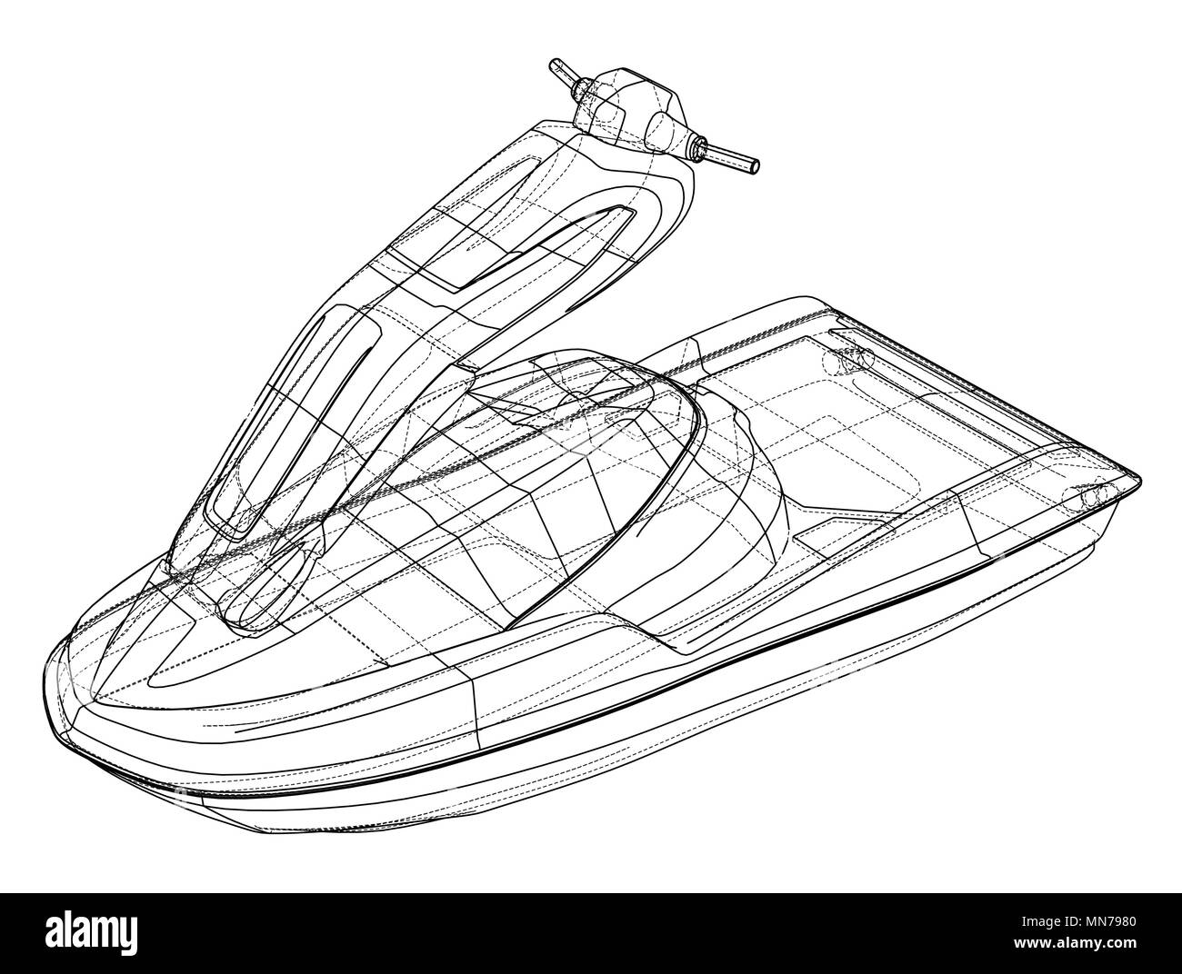 Jet ski sketch. Vector Stock Vector Image & Art Alamy
