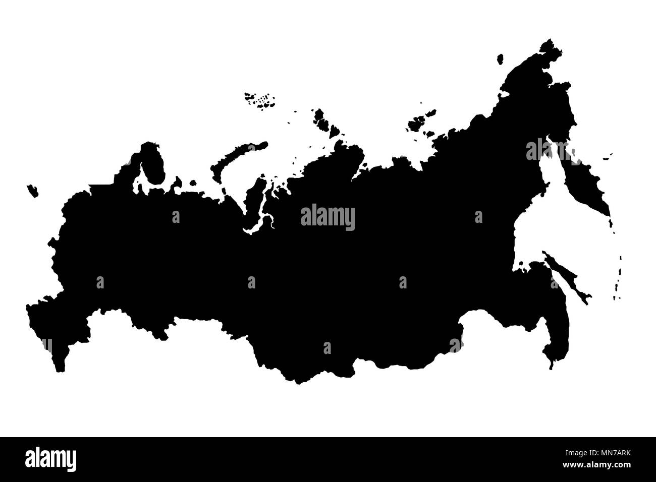Map Of Russia Black Silhouette 3D Illustration Stock Photo