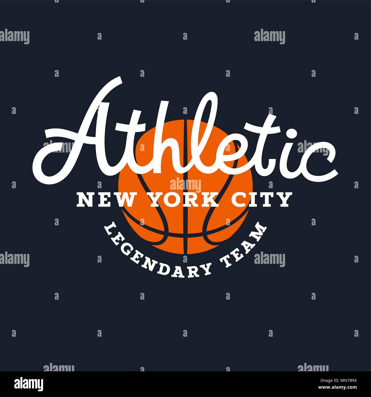 Athletic T-shirt graphics / Sport Typography / Original graphic Tee / Sport Vintage Typography / Basketball Team Emblem Stock Vector