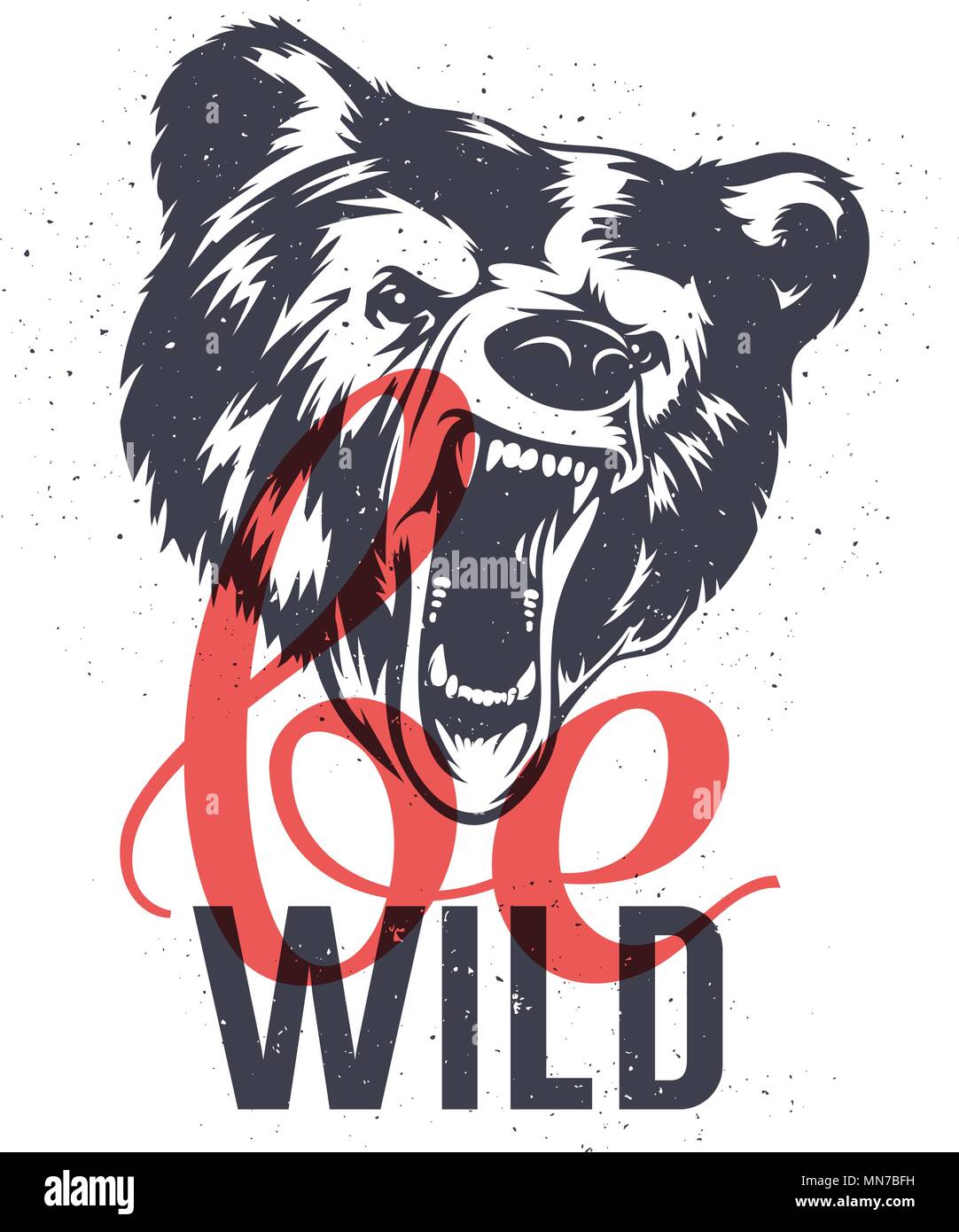 Vector hand drawn typography poster in hipster style. Be Wild. Inspirational and motivational illustration with grunge effect. T-shirt print graphics Stock Vector