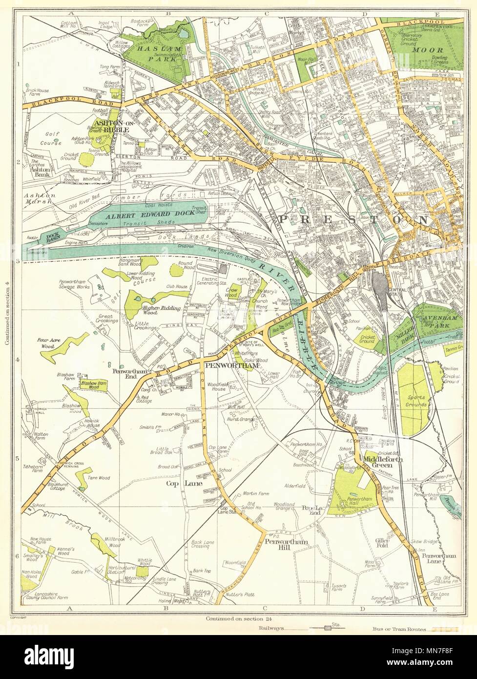 PRESTON.Ashton-on-Ribble,Penwortham,Albert Edward Dock,Cop Lane 1935 ...