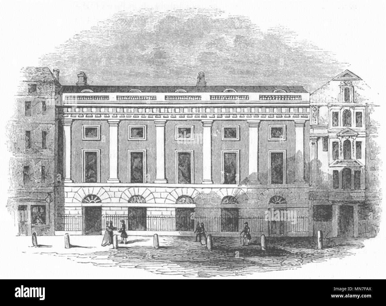 INDIA. Old East India House, 1716 1845 antique vintage print picture Stock Photo