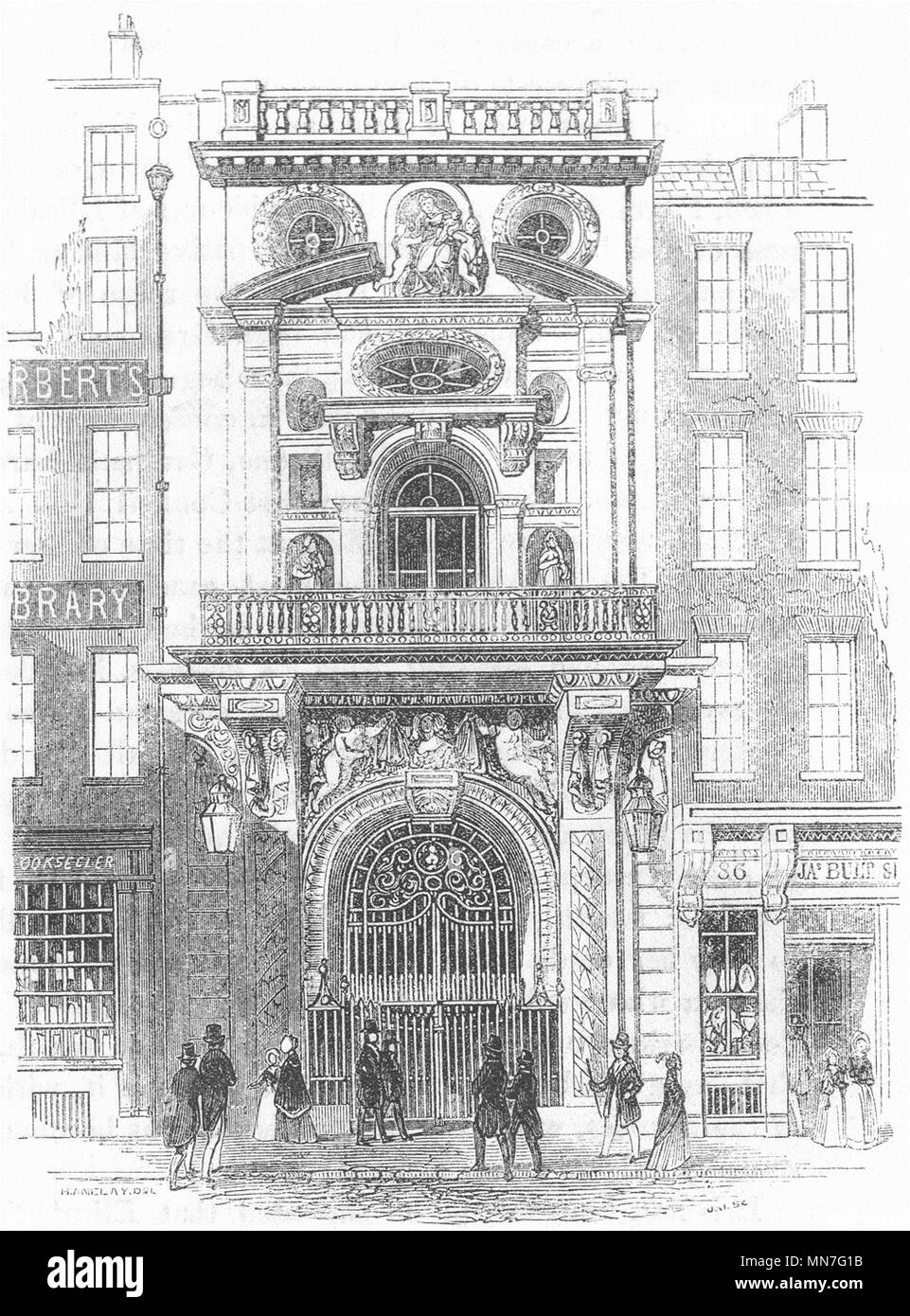 LONDON. Mercers' Hall, Cheapside 1845 old antique vintage print picture ...