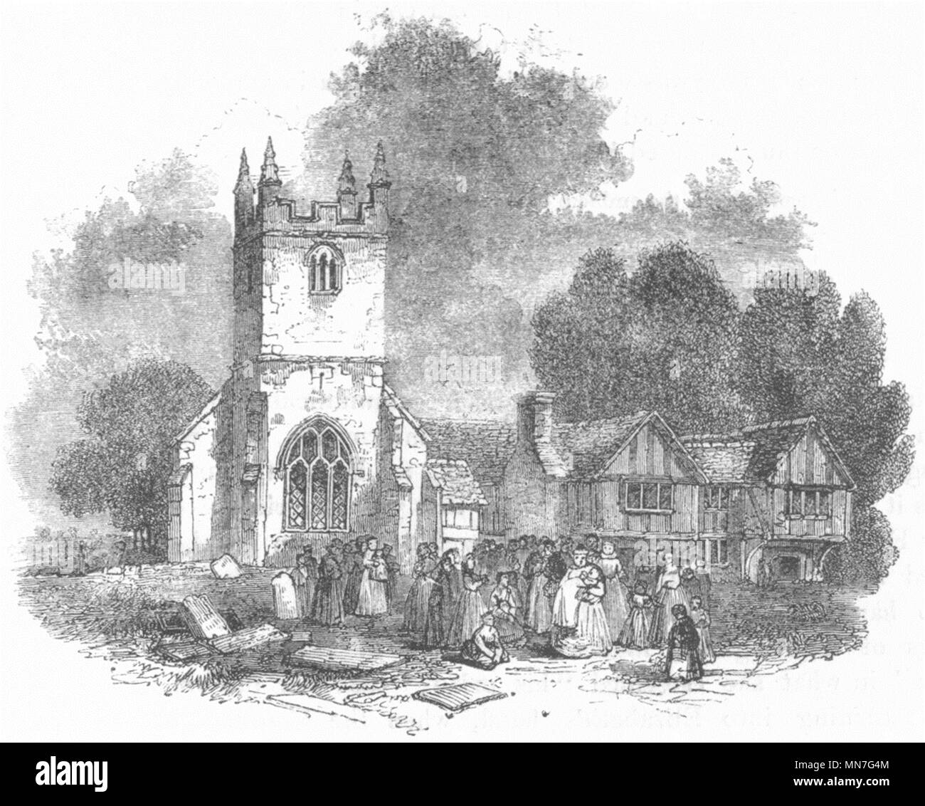 CHURCHES. Clifford Church 1845 old antique vintage print picture Stock Photo