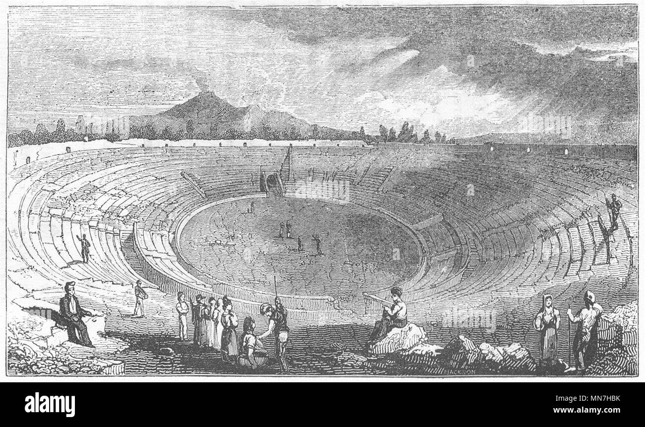 The amphitheatre at pompeii Black and White Stock Photos & Images - Alamy
