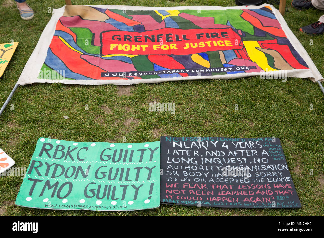 London Uk 14th May 2018 A Banner And Signs Brought To A Rally
