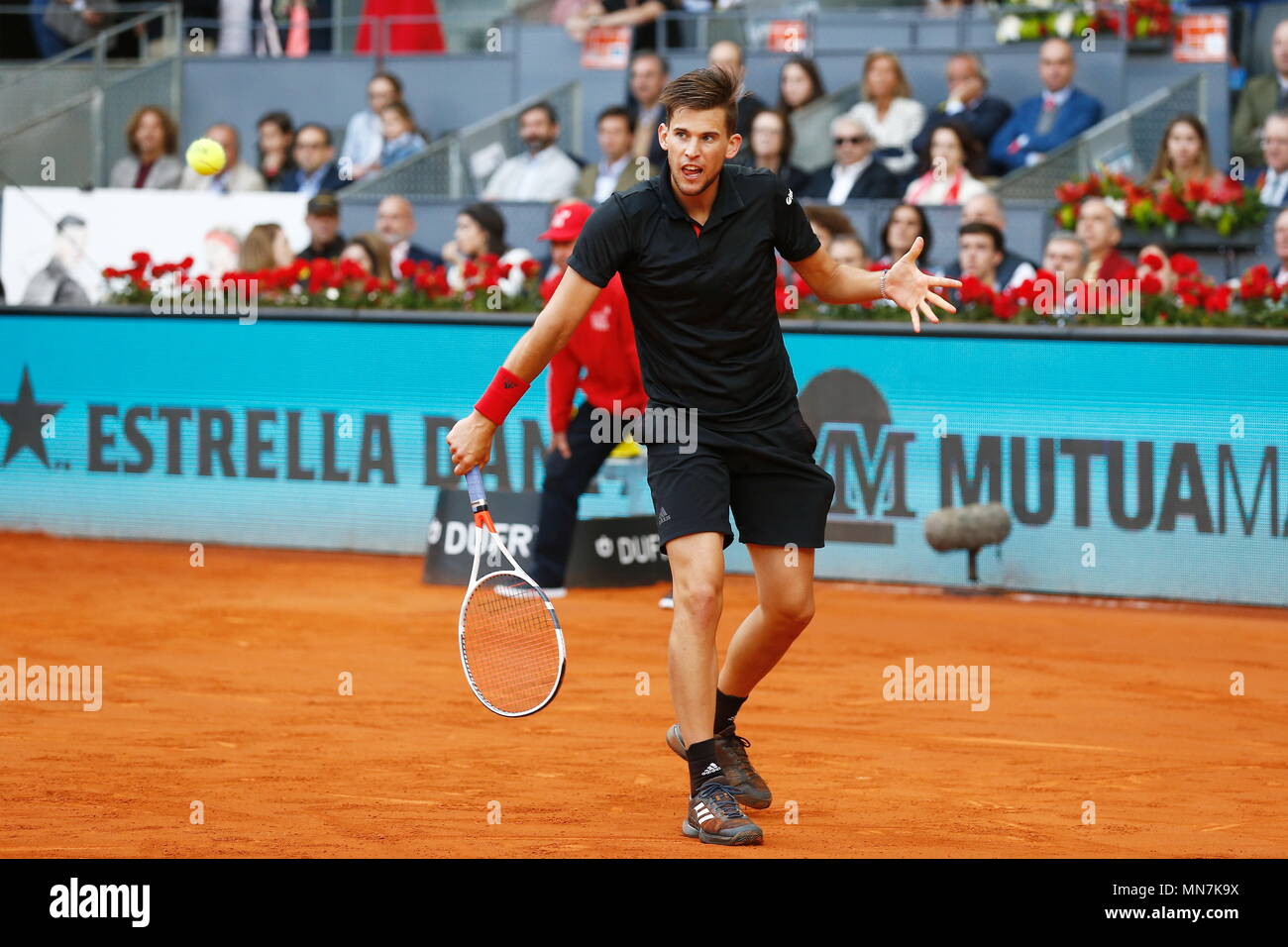Madrid, Spain, May 13, 2018. 13th May, 2018. Dominic Thiem (AUT) Tennis :  Dominic Thiem of Austria during singles final round match against Alexander  Zverev of Germany on the ATP World Tour